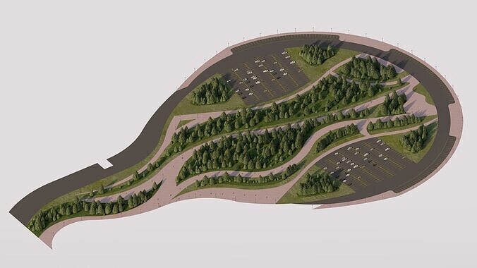 public park-Private Park Landscape Urban 3D model 6