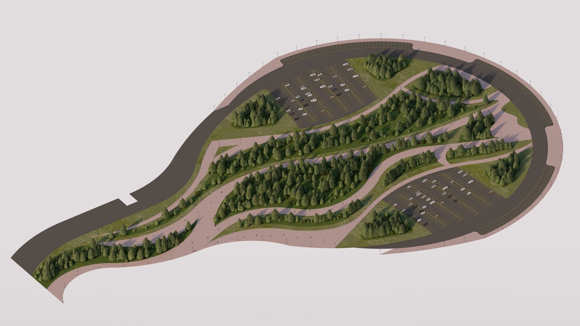 public park-Private Park Landscape Urban 3D model_5