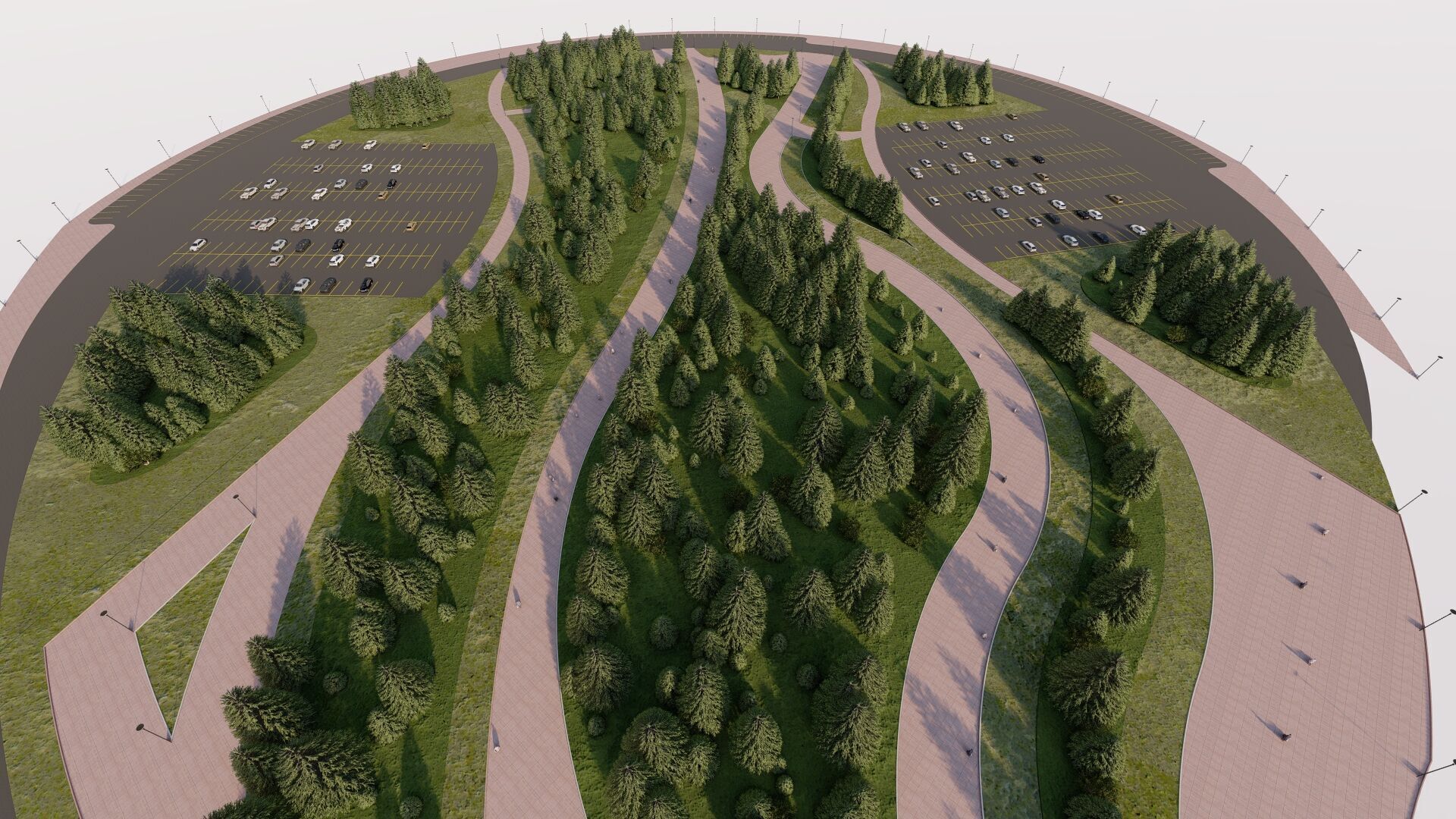 public park-Private Park Landscape Urban 3D model_14