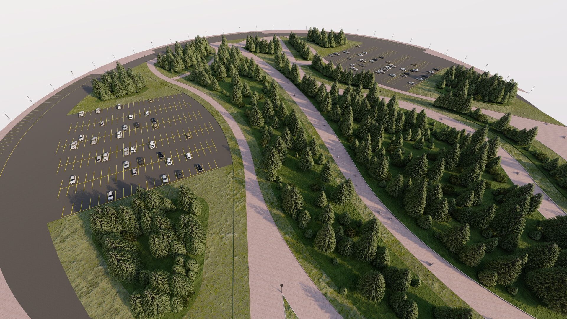 public park-Private Park Landscape Urban 3D model_15