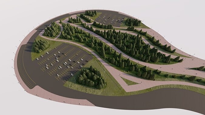 public park-Private Park Landscape Urban 3D model 3