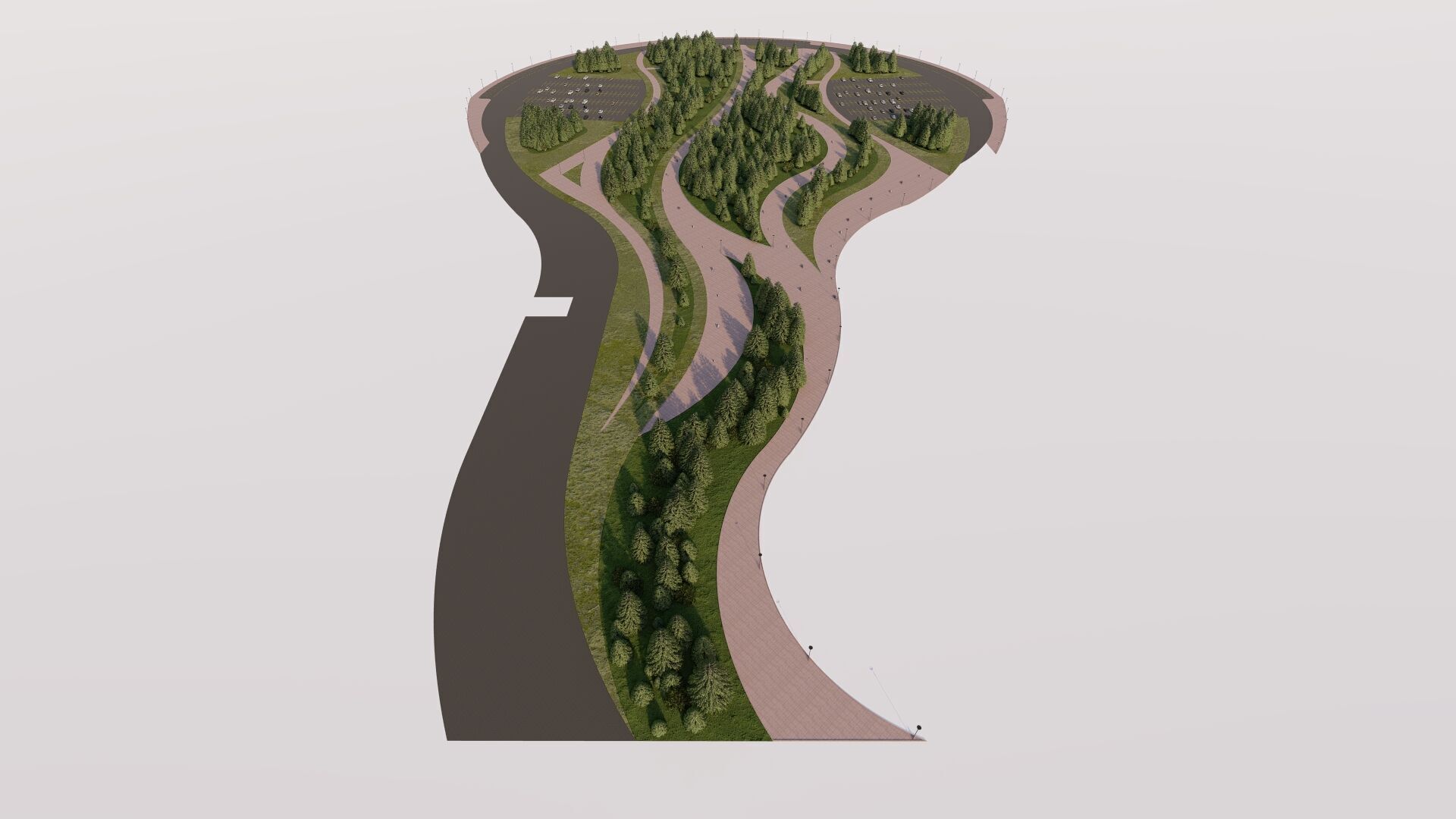 public park-Private Park Landscape Urban 3D model_10