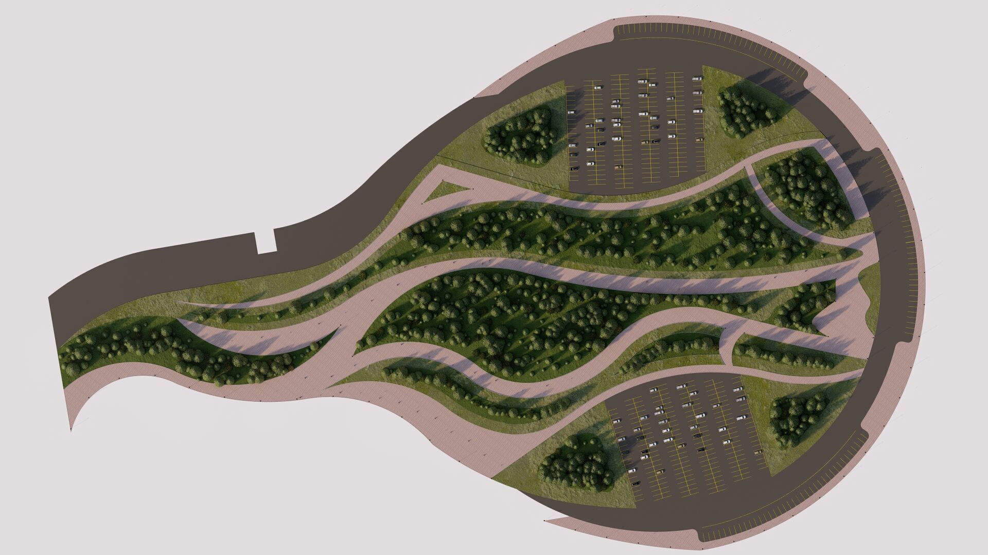 public park-Private Park Landscape Urban 3D model_11