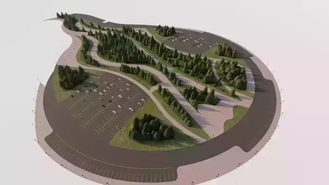 public park-Private Park Landscape Urban 3D model