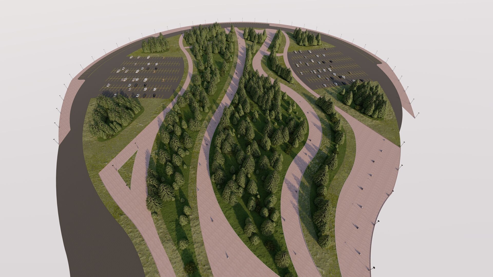 public park-Private Park Landscape Urban 3D model_6