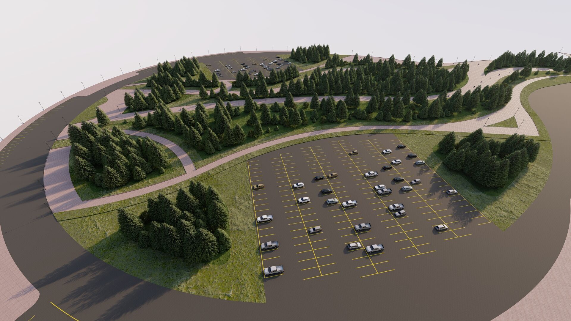 public park-Private Park Landscape Urban 3D model_12