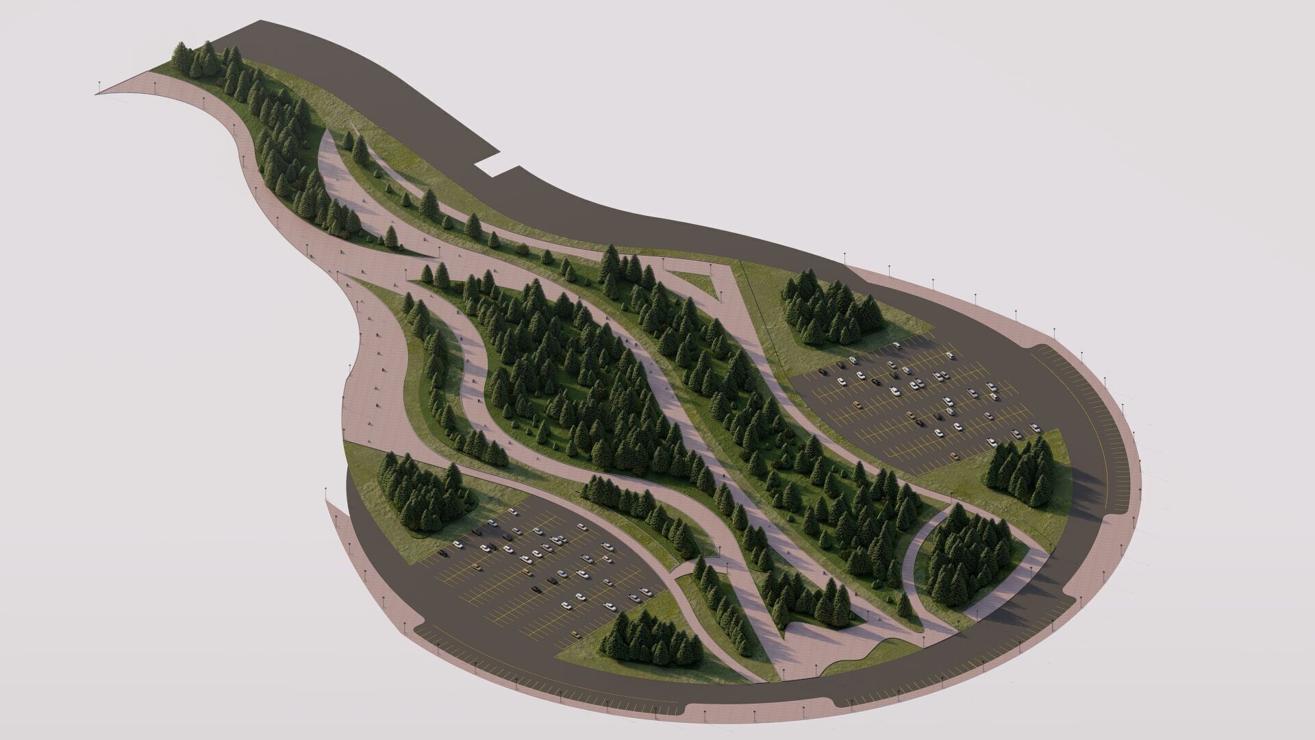 public park-Private Park Landscape Urban 3D model_13