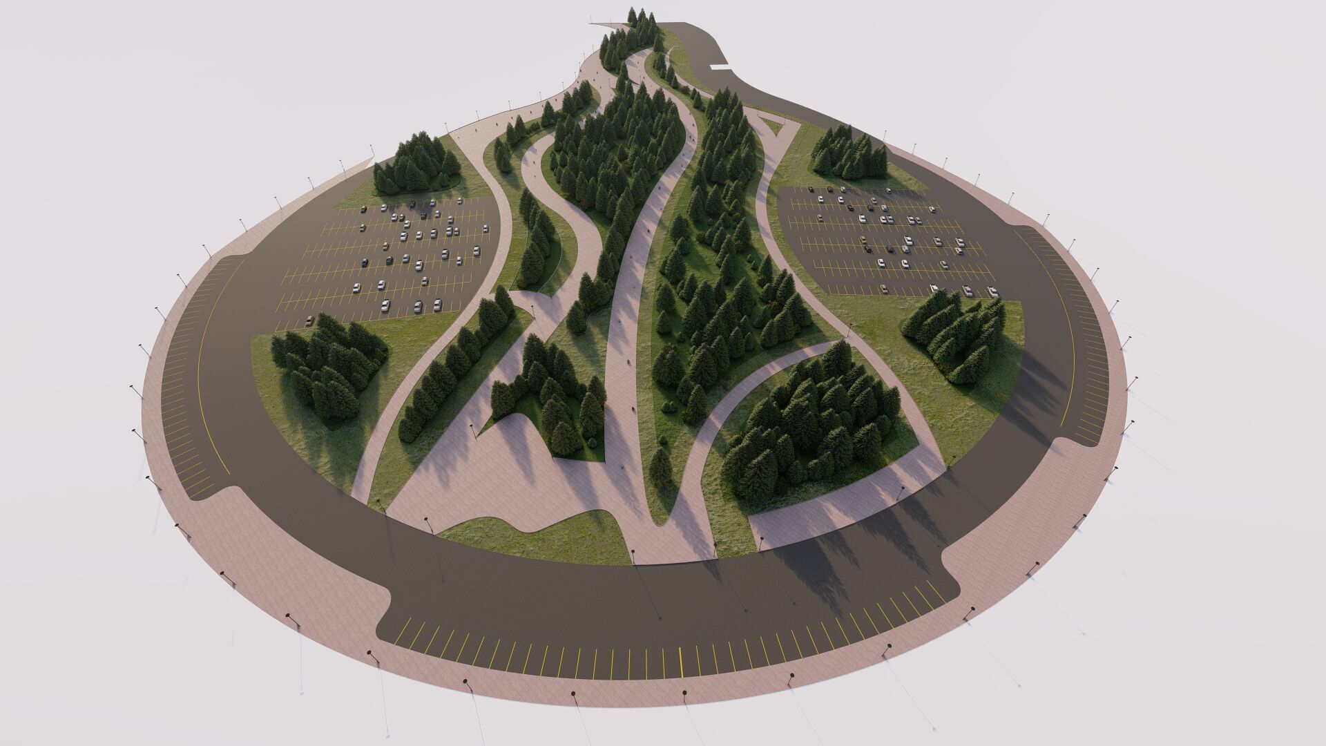 public park-Private Park Landscape Urban 3D model_8