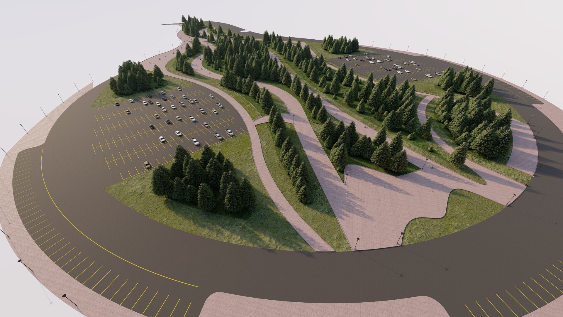 public park-Private Park Landscape Urban 3D model_17