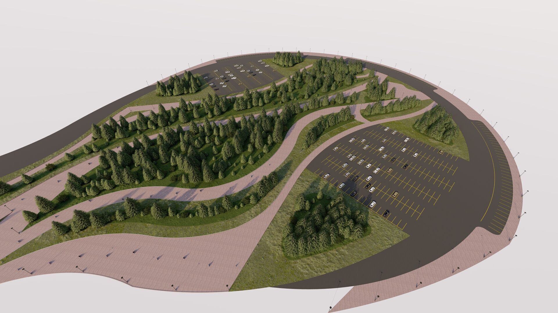 public park-Private Park Landscape Urban 3D model_18