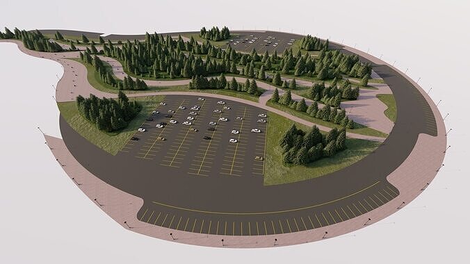 public park-Private Park Landscape Urban 3D model 4