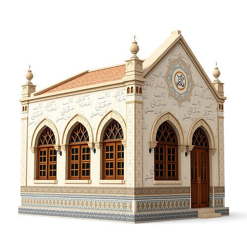 Islamic Architectural Building Model Pack Low-poly 3D model 4
