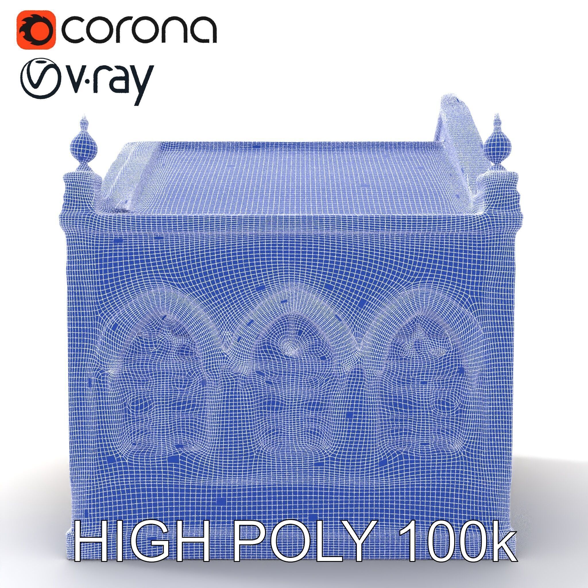 Islamic Architectural Building Model Pack Low-poly 3D model_15