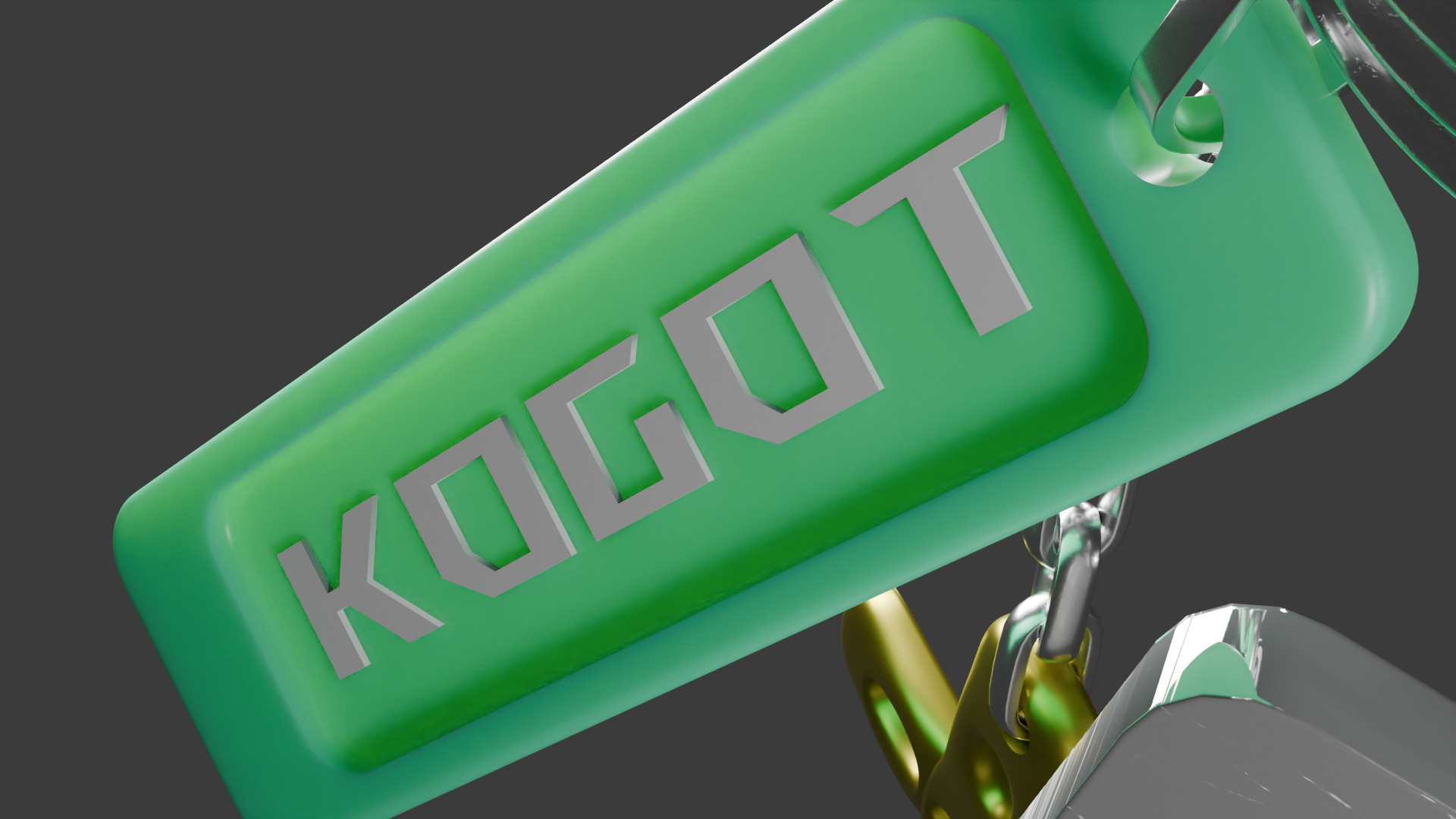 Stylized Metal Keychains - Game Ready Low Poly Model 3D model_2