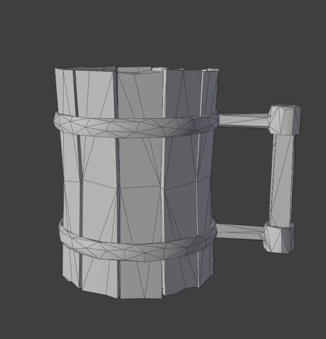 Medieval Wooden Tankard Game Ready Low Poly Prop Low-poly 3D model_5