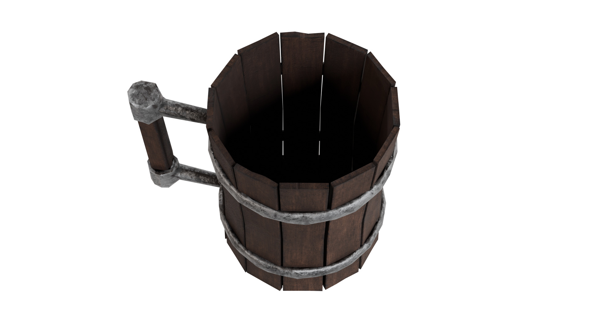 Medieval Wooden Tankard Game Ready Low Poly Prop Low-poly 3D model_3