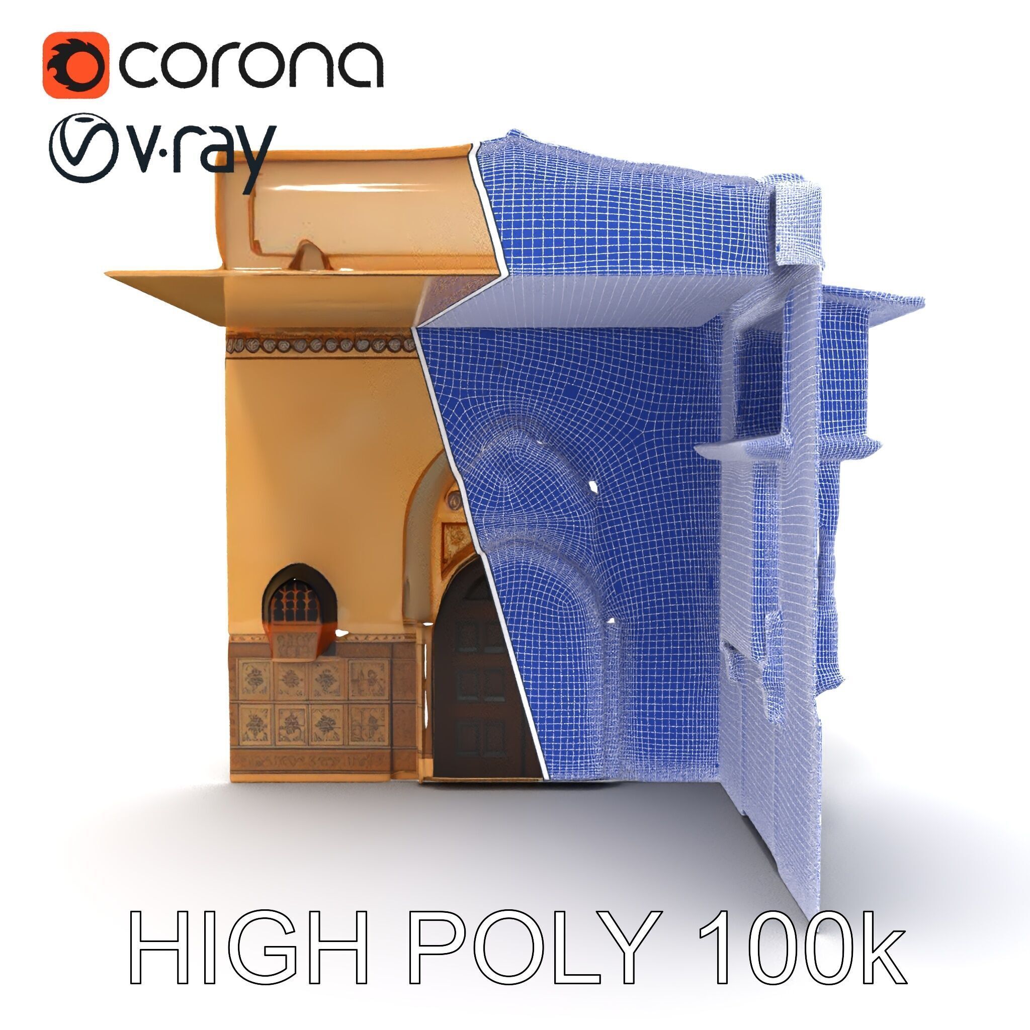 Ornate Arabic Architecture Model Pack Low-poly 3D model_13
