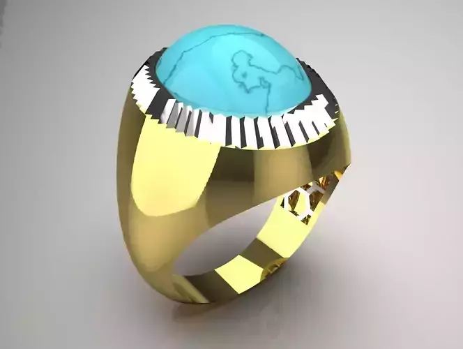 gemstone man gold ring mr0164