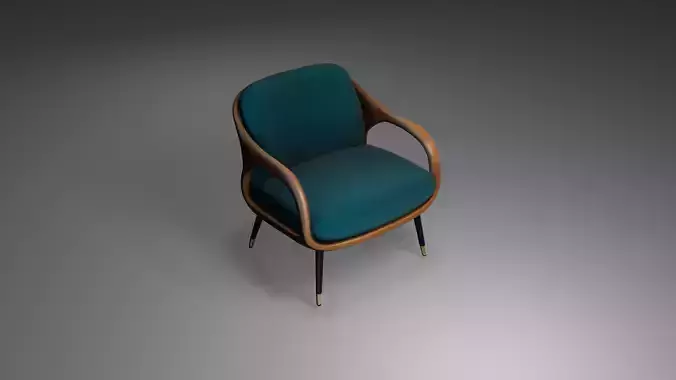 Mid-Century Modern Armchair 3D Model
