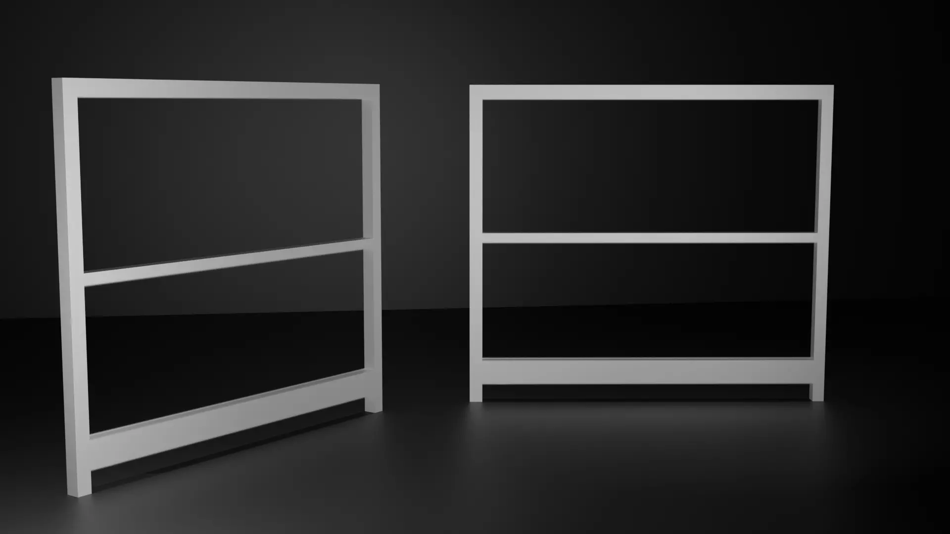 Industrial railing Low-poly 3D model_0