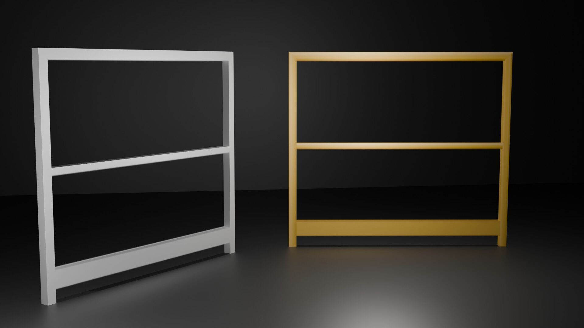 Industrial railing Low-poly 3D model_1