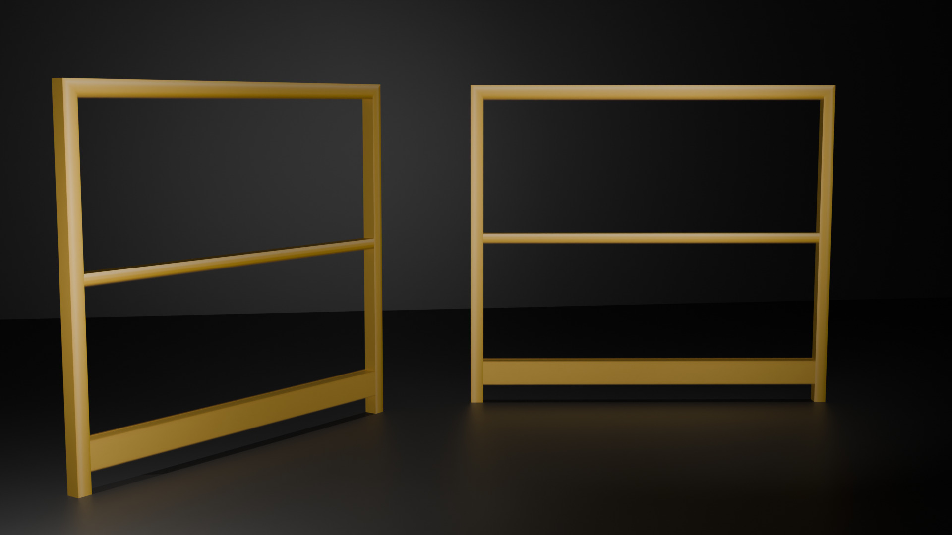 Industrial railing Low-poly 3D model_2