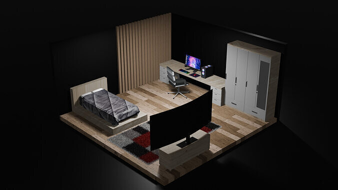 Gaming Room 3D blender Design 3D model