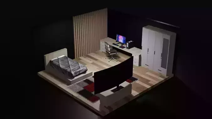 Gaming Room 3D blender Design
