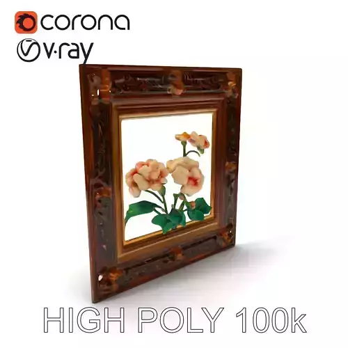 Ornate Floral Picture Frame Model Pack Low-poly 3D model