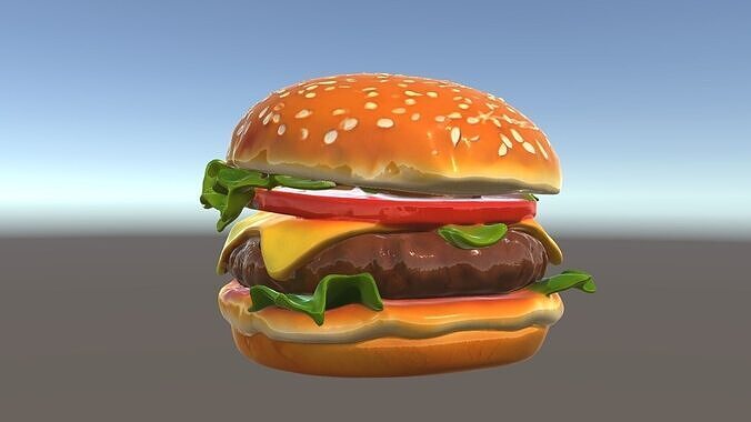 Cheeseburger Model Pack with PBR Textures Low-poly 3D model 5