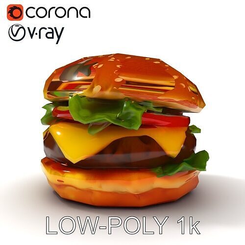 Cheeseburger Model Pack with PBR Textures Low-poly 3D model 7