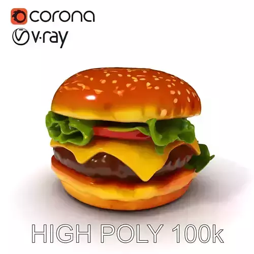 Cheeseburger Model Pack with PBR Textures Low-poly 3D model