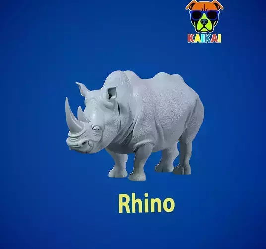 Rhino model - one-horned rhinoceros- decor - 3D print