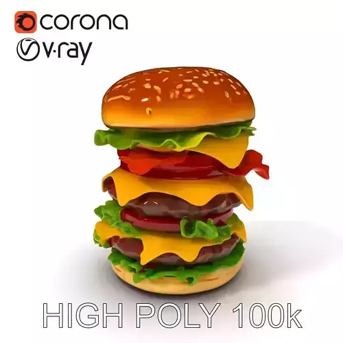Double Cheeseburger Stack Model Pack Low-poly 3D model