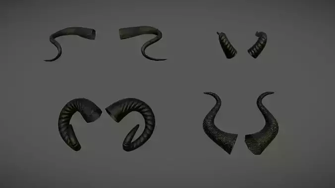 Demon Horns Low-poly 3D model