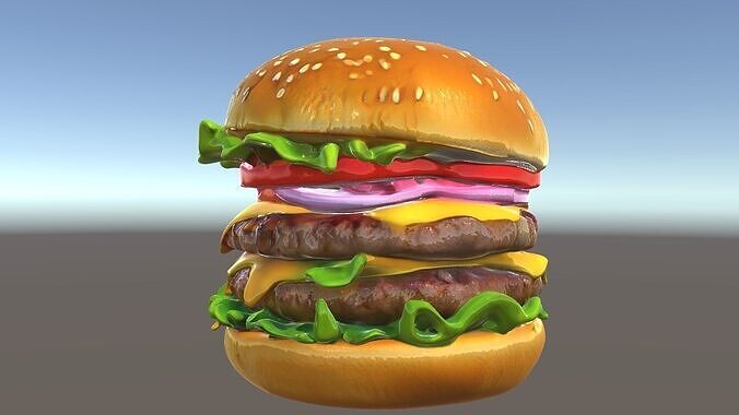 Cheeseburger DoubleStack Model Pack Low-poly 3D model 5