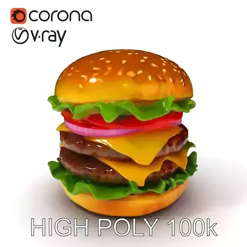 Cheeseburger DoubleStack Model Pack Low-poly 3D model