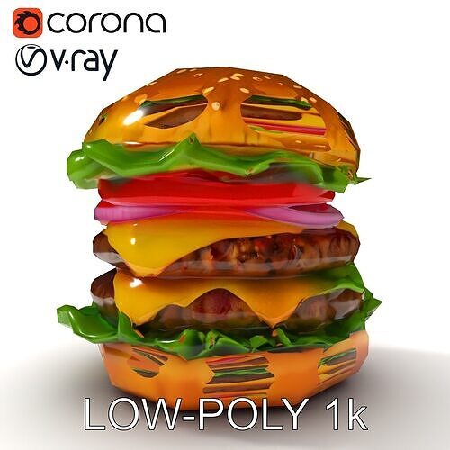 Cheeseburger DoubleStack Model Pack Low-poly 3D model 7