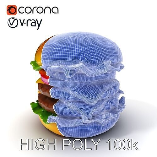 Cheeseburger DoubleStack Model Pack Low-poly 3D model 3