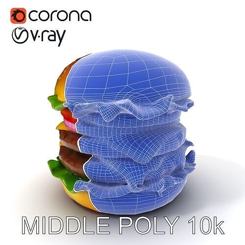 Cheeseburger DoubleStack Model Pack Low-poly 3D model 6