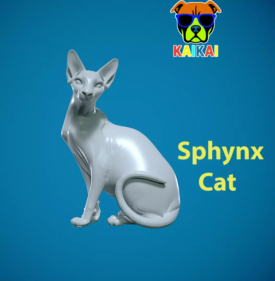 Sphinx cat statue - hairless Sphinx cat Model - 3D print 3D print model