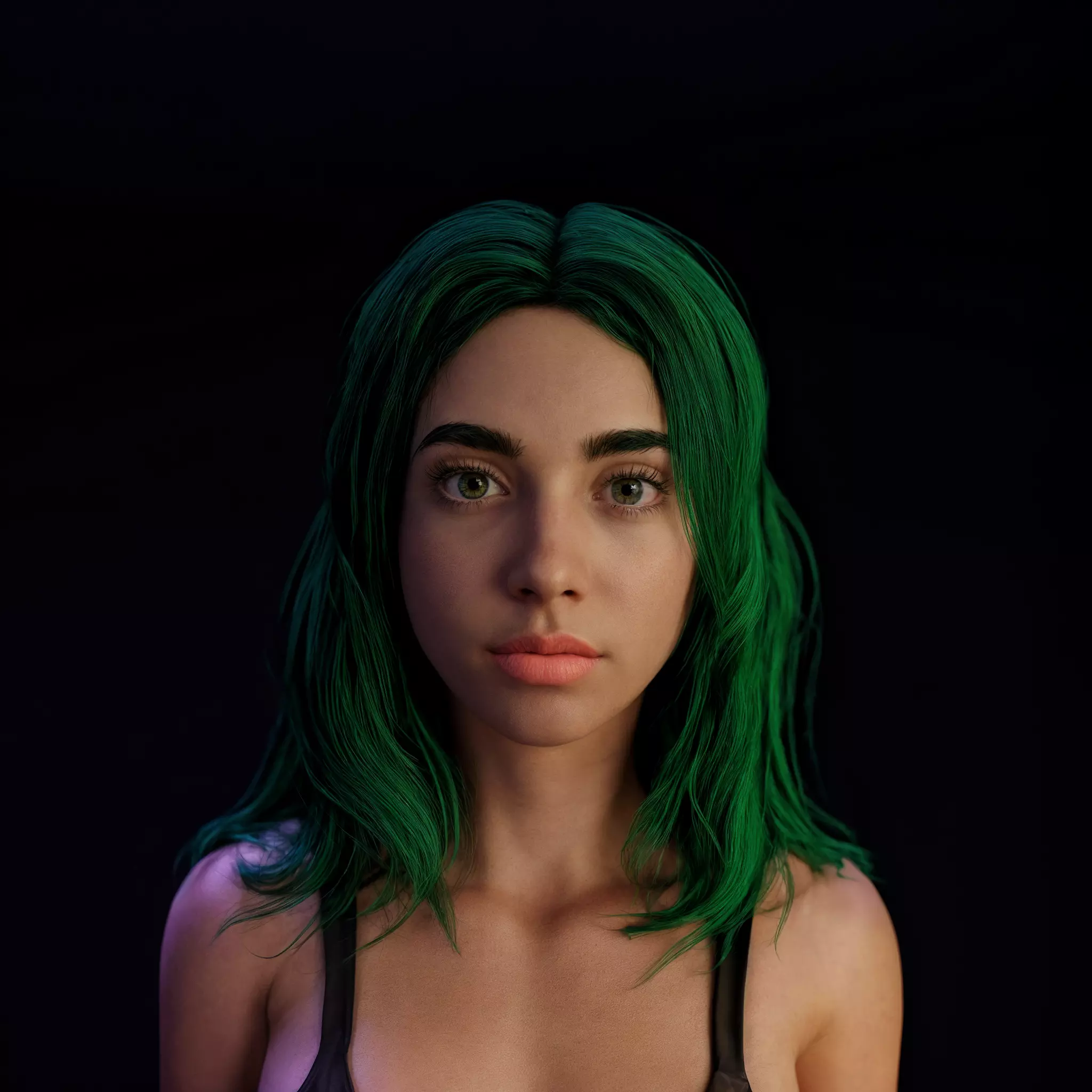 Emeralda Realistic Female Character  Low-poly 3D model_0