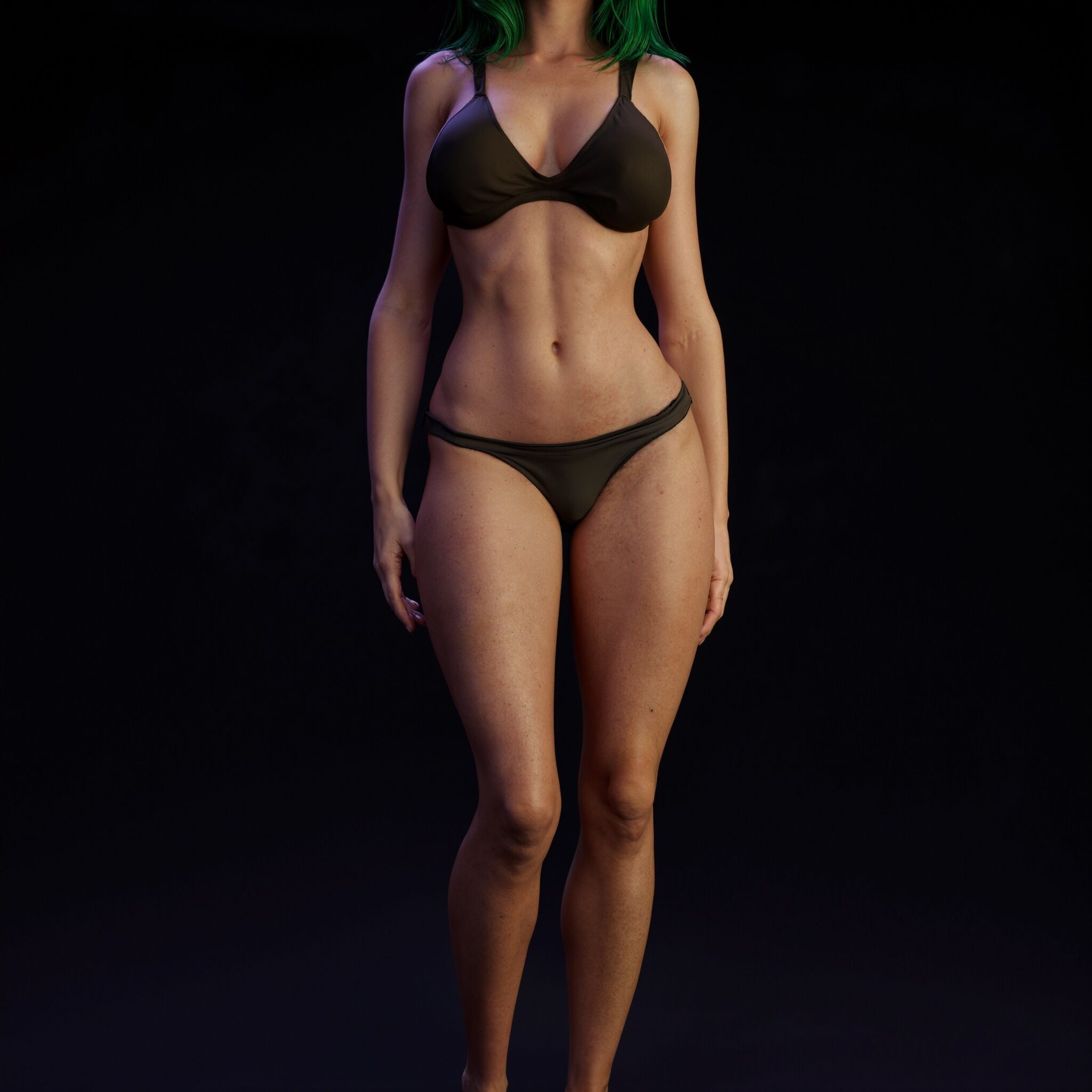 Emeralda Realistic Female Character  Low-poly 3D model_4