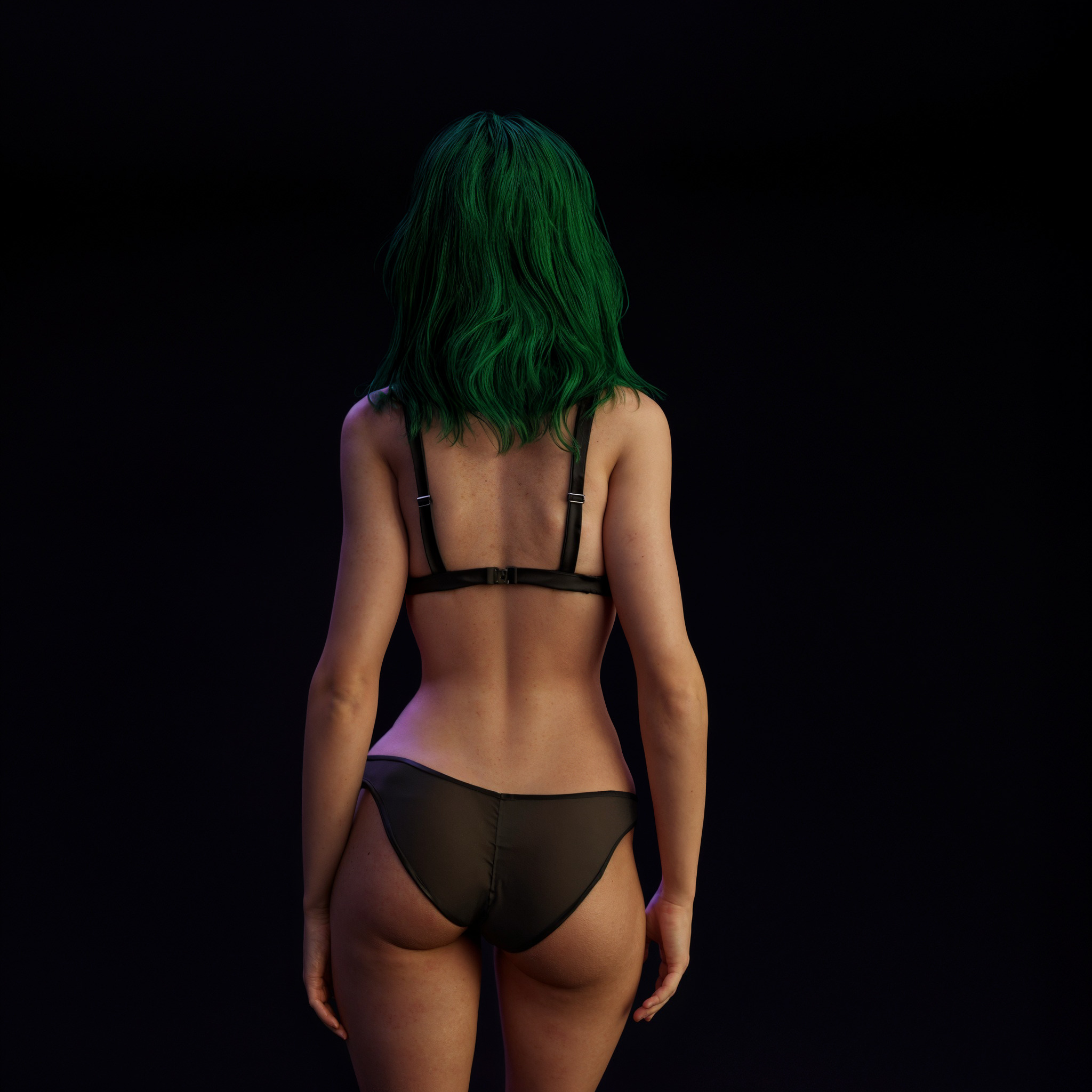 Emeralda Realistic Female Character  Low-poly 3D model_2