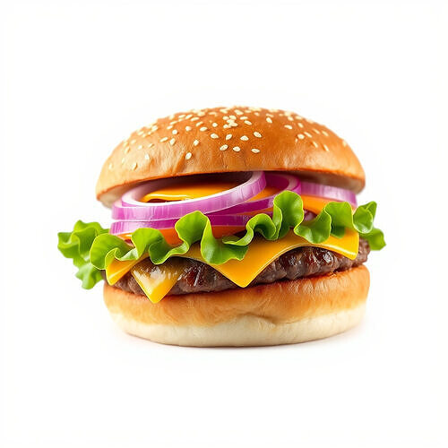 Cheeseburger D Model Pack with Onion and Lettuce Low-poly 3D model 4