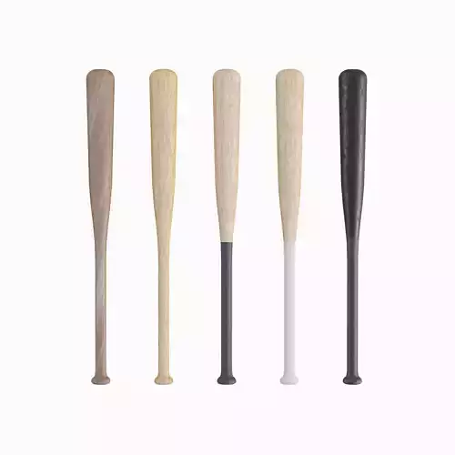 Baseball Bat Set Low-poly 3D model