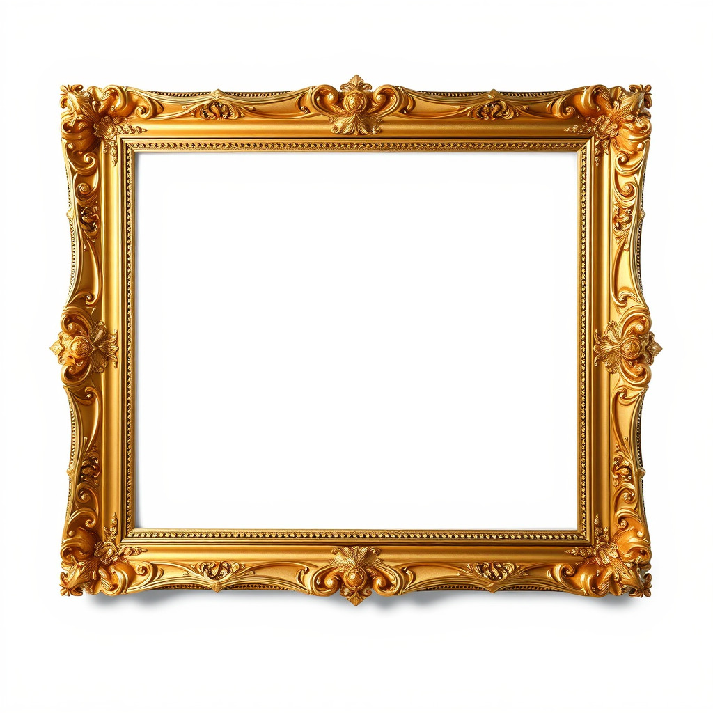 Baroque Gold Ornate Frame D Model Pack Low-poly 3D model_4