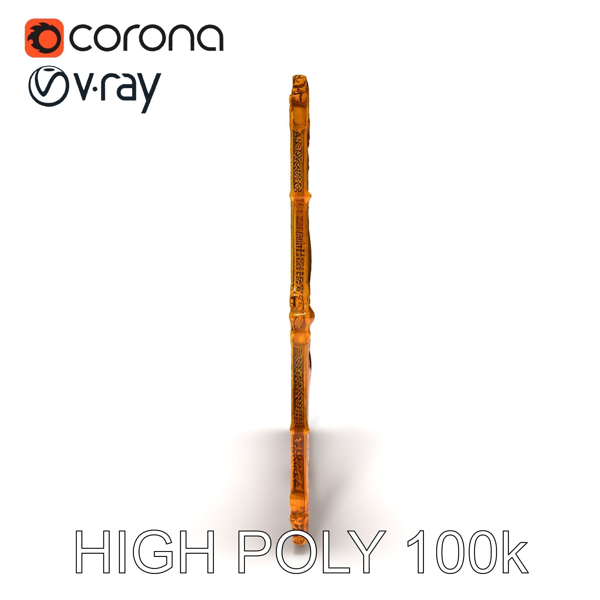 Baroque Gold Ornate Frame D Model Pack Low-poly 3D model_23