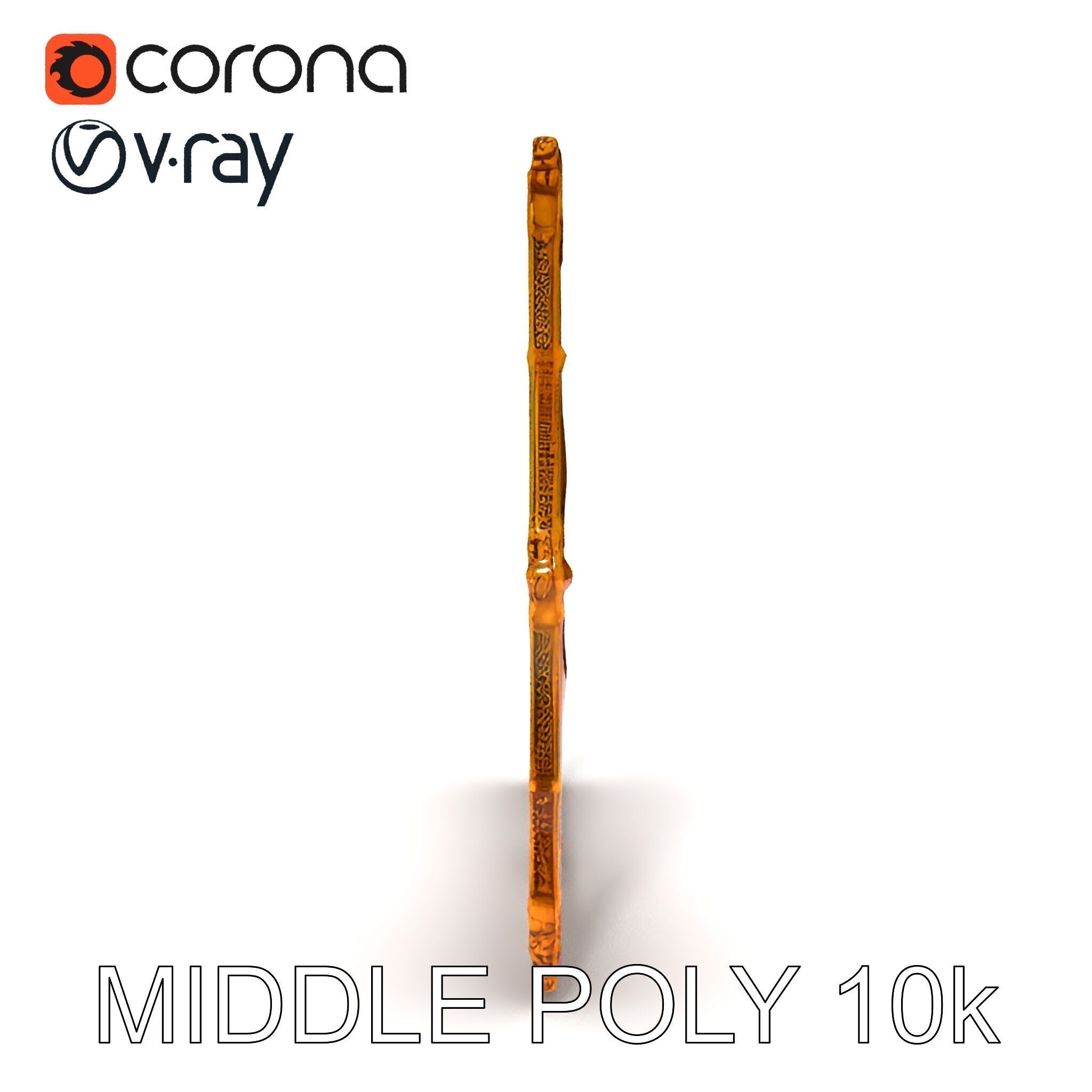 Baroque Gold Ornate Frame D Model Pack Low-poly 3D model_19