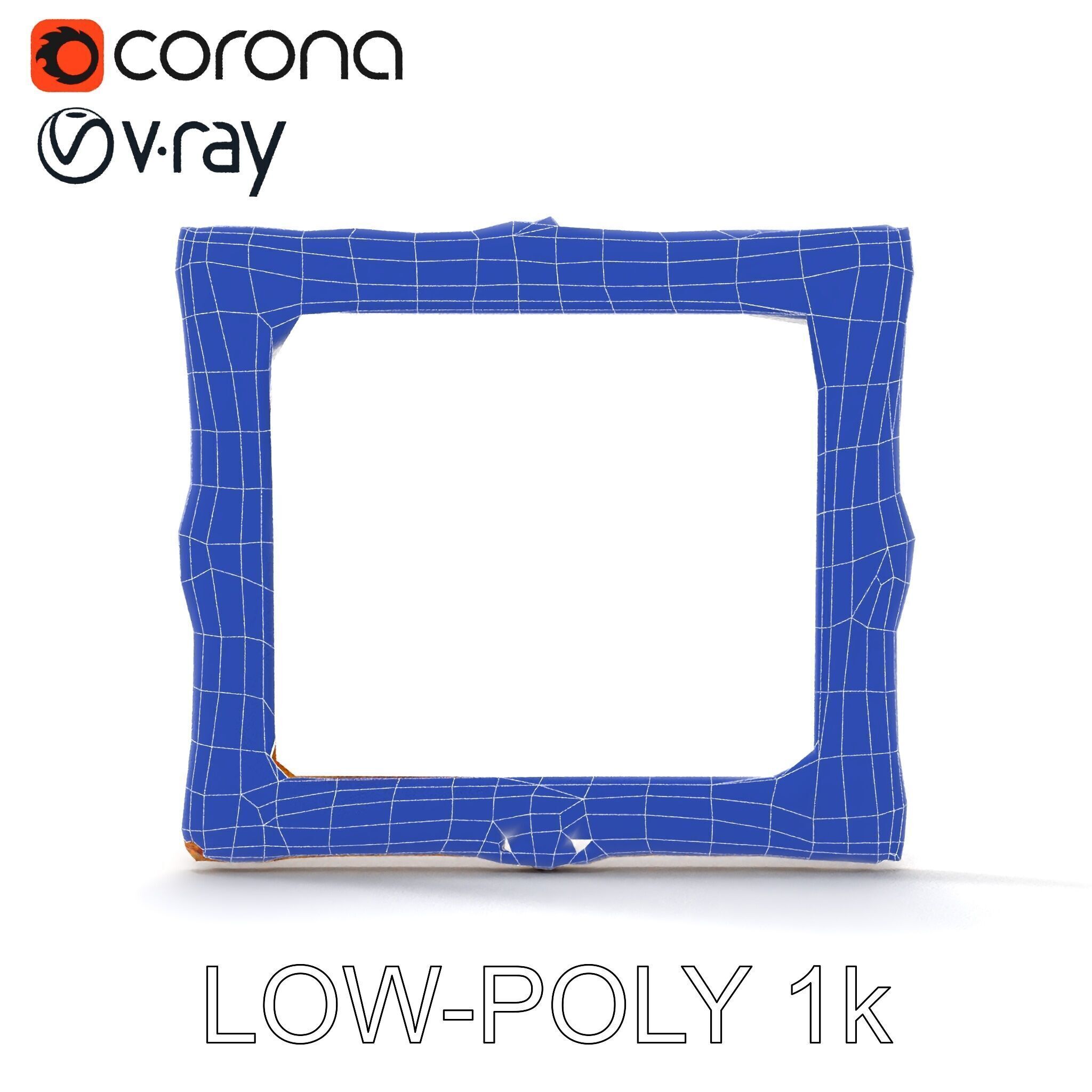 Baroque Gold Ornate Frame D Model Pack Low-poly 3D model_15